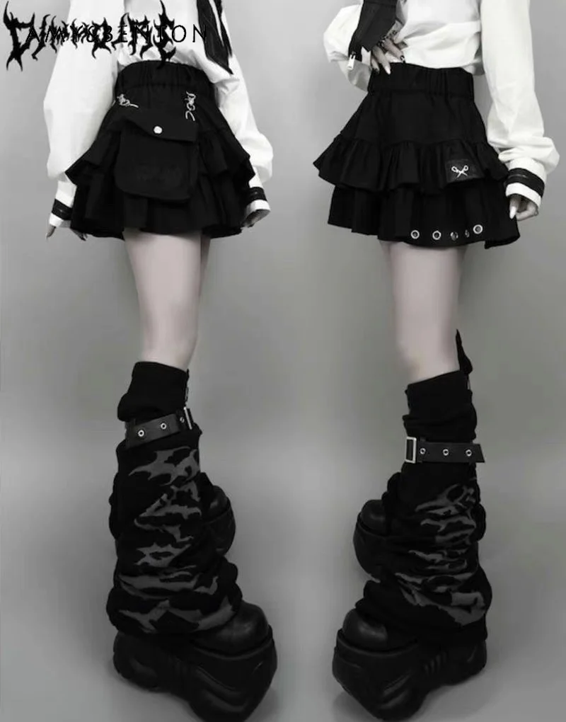 Летняя Клетчатая мини-юбка с поясом на резинке в стиле Харадзюку