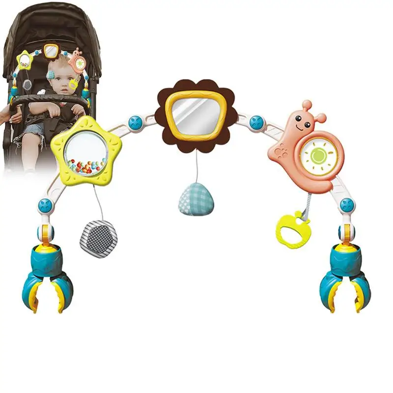 

Babies Stroller Arch Toy Sensory Bassinet Toy With Mobile Activity Arch Cute Clip On Design For Travel Crib Bouncer Stroller
