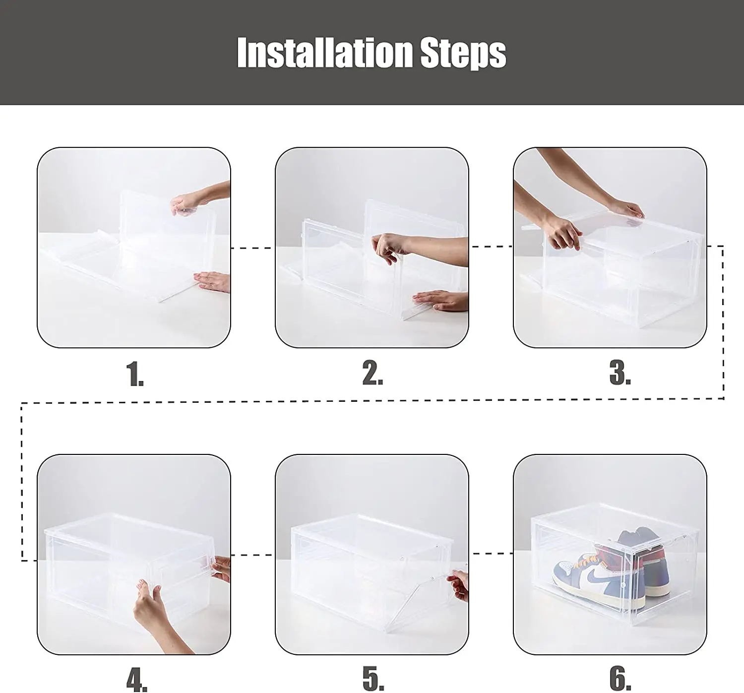 Прозрачная коробка для обуви боковая дверь откидной тип пыленепроницаемый и