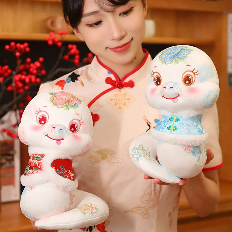 1 шт. 8/10 дюймов змеиный год талисман плащ маленькая белая змея плюшевая кукла