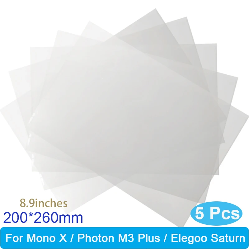 ANYCUBIC-película FEP para impresora 3D, película de resina UV de 8,9 pulgadas, 200X260X0,15mm, para Photon M3 Plus, Mono X, Elegoo, Saturn, 5 piezas