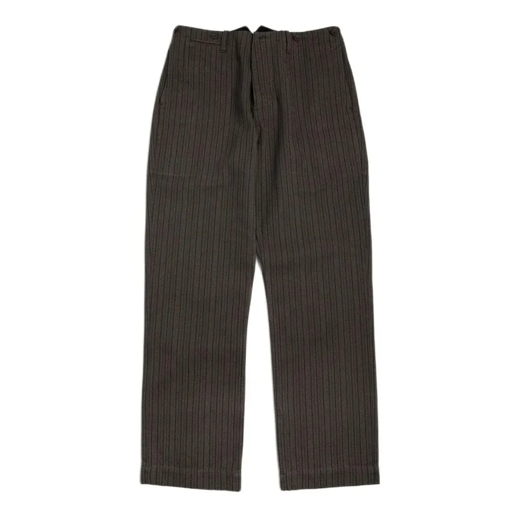 

Men's Striped Tweed Pants Salt Pepper High Waist French Vintage Style Workwear