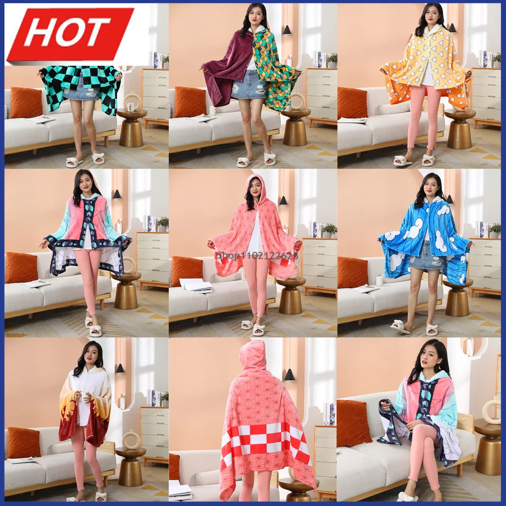 

Аниме одеяло плащ рассекающий демонов киметасу No Yaiba плащ зимняя теплая флисовая фланелевая одежда для косплея Толстовка Рождественский по...