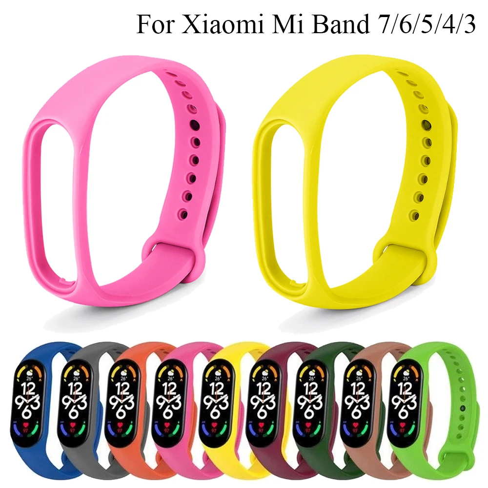 Браслет для Xiaomi Mi Band 7 6 Женский спортивный силиконовый сменный Браслет для смарт-часов Miband 4 ремешок correa mi band 5 4 3 ремешок