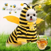 cute funny dog costume small dog puppy honeybee clothes winter pet fleece hoodies sweater coat for dog teddy cat costume outfits