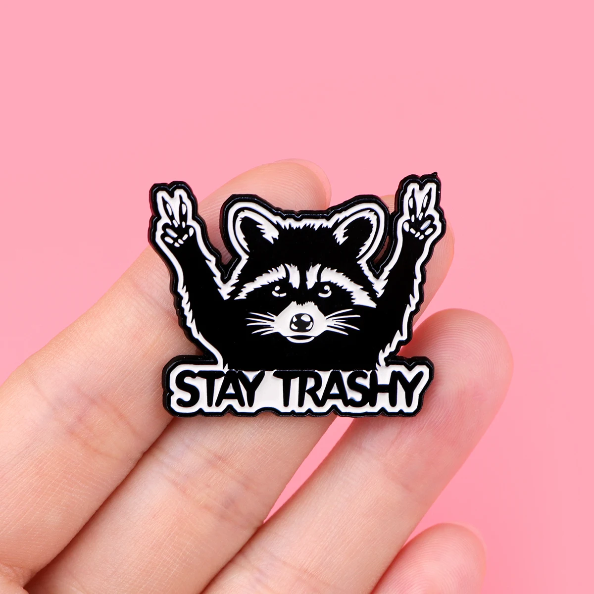 Эмалированная булавка на лацкан STAY TRASHY Значки для шляп одежды рюкзаков украшение