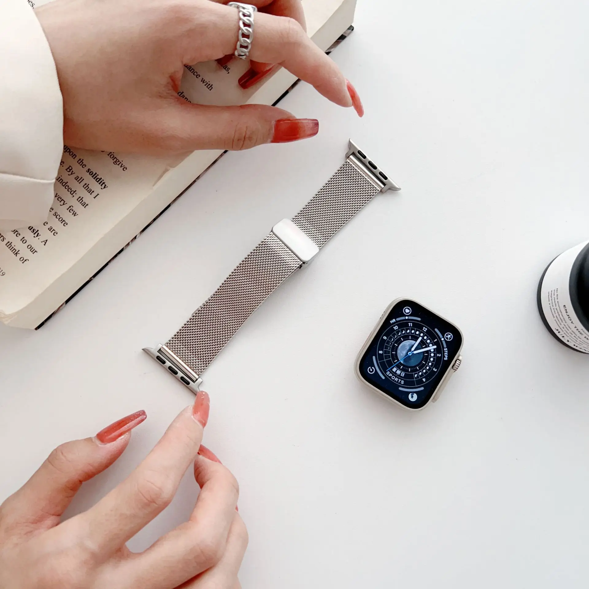 Magnetic Strap for Apple Watch Ultra 49mm 45mm 41mm 44mm 40mm 38/42mm Stainless Steel Mesh Band Bracelet IWatch Series 8 7 SE 6