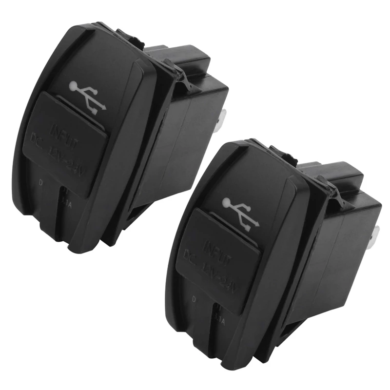 

2X 12V 24V Car Auto Boat Accessory LED Dual USB Charger - Outlet White