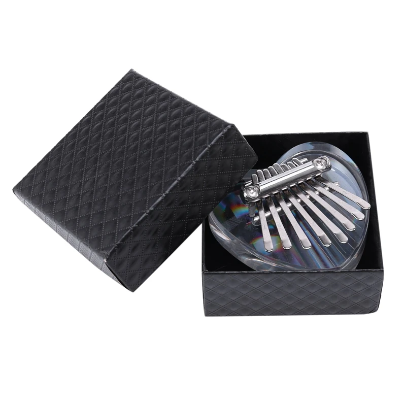 

Цветное пианино Kalimba 8 клавиш, прозрачное акриловое мини-пианино на палец, музыкальный инструмент для начинающих, сердце