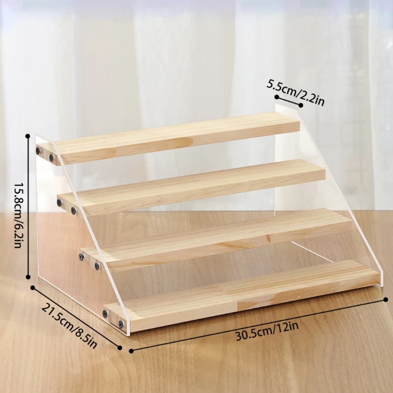 Демонстрационная стойка из акрила и дерева витрина для фигурок органайзер