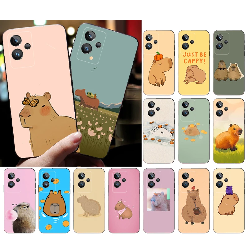 

Phone Case for OPPO Realme GT 2 Pro X2 Pro XT C25S 9 8 7 6 Pro 6i GT Master C3 C21 C21Y C11 X3 SuperZoom Cartoon Capybara