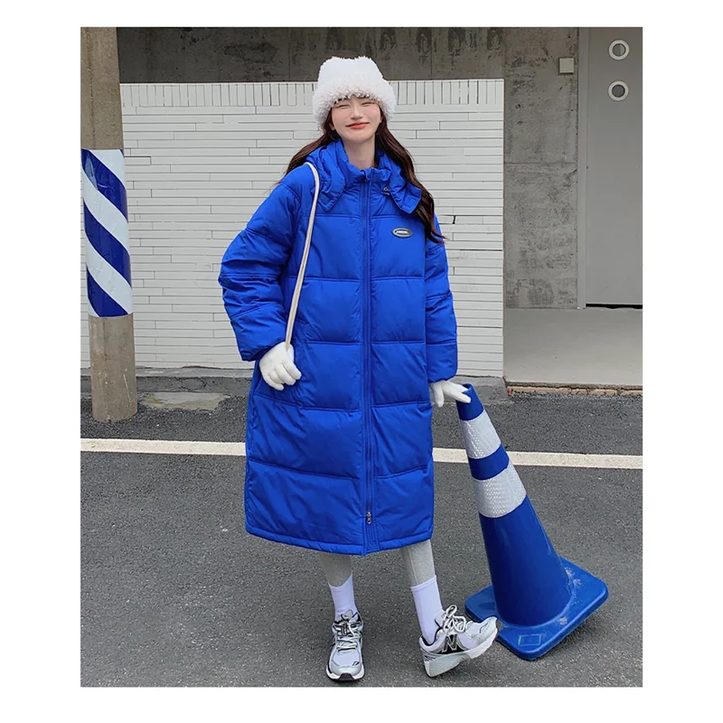 Winter Women's Mid-length Over-the-knee Bread Coat Fashion Loose Coat All-match Thickening and Thin Warm Padded Jacket Jacket