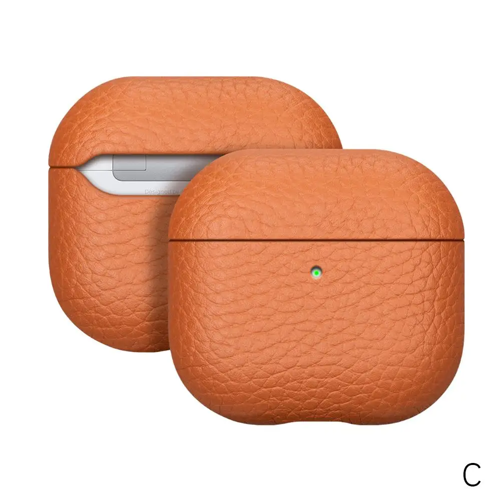 Для Airppods Pro 4 наушники из искусственной кожи зарядка кожаные аксессуары личи