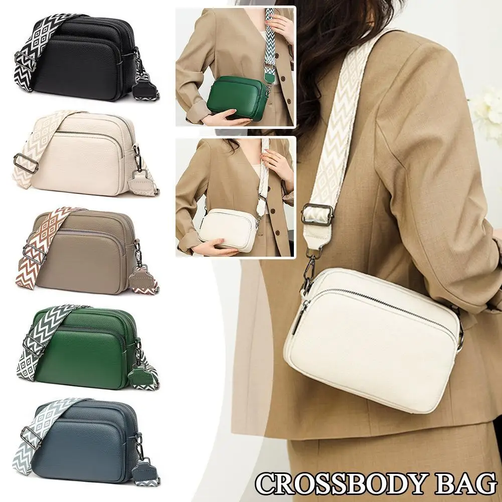 

New Women Shoulder Bag Genuine Leather Crossbody Bag Double Layer Messenger Bag Female Wild Handbag For Shopping Traveling