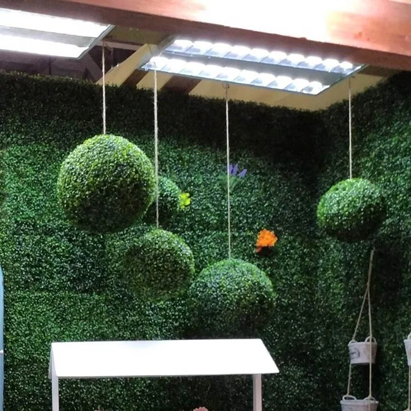 

12/15/20/25/30cm 2 Hemispheres Artificial Green Grass Ball Set Plants Ceiling Store Opening Window Home Wall Table Garden Decor