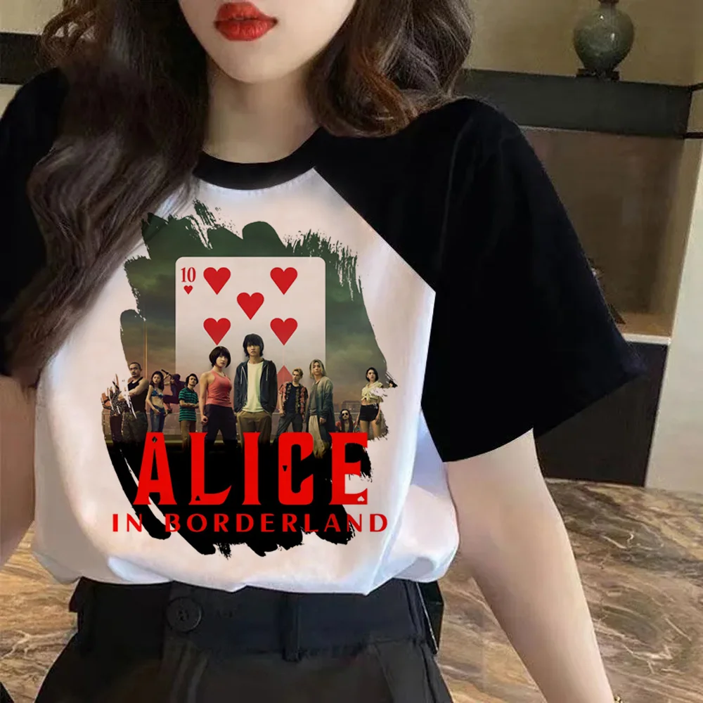

Футболки Alice in Borderlands, женские Японские футболки в стиле Харадзюку Y2K, женская одежда из комикса y2k