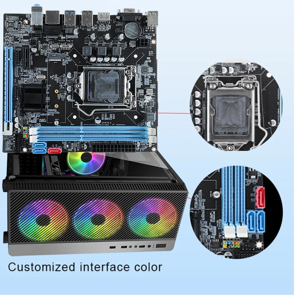 

B75/H61M-DS2 Motherboard DDR3 16GB Supports for LGA1155 Socket I3/I5/I7 CPU Desktop Mainboard SATA II Micro ATX Systemboard Used