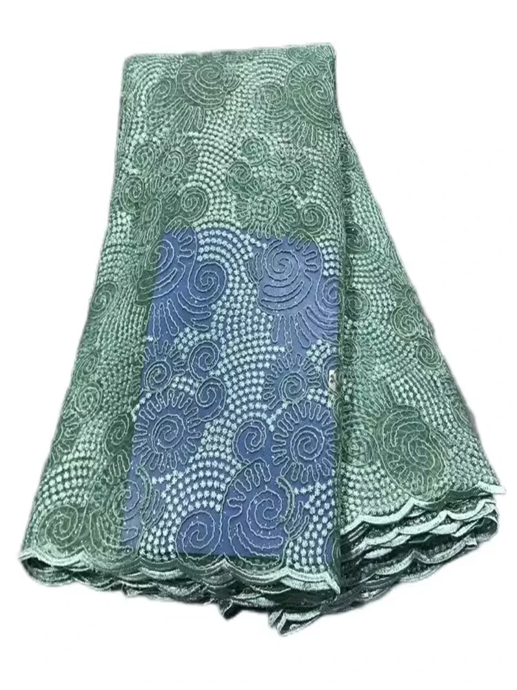 2024 высококачественное Африканское кружево фатиновое французское Флокированная