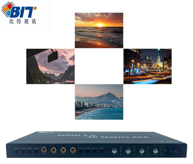 Best Selling TV 4K@60Hz Audio Output Ultra 4X4 Hdmi Matrix Switcher