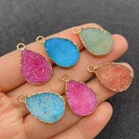 natural stone drop shape crystal small pendant 15x24mm diy charm jewelry bracelet necklace stud earrings jewelry accessories