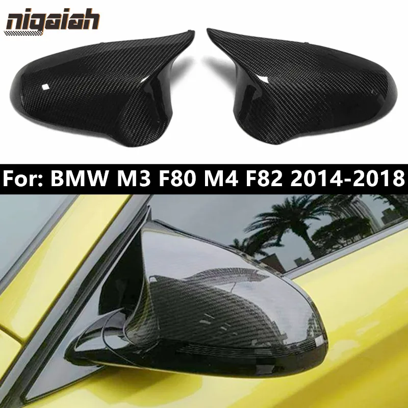 

Real Carbon Fiber For BMW M3 F80 M4 F82 F83 2014~2018 Rearview Mirror Add-On Cover Cap paste Side Wing High Quality Accessories
