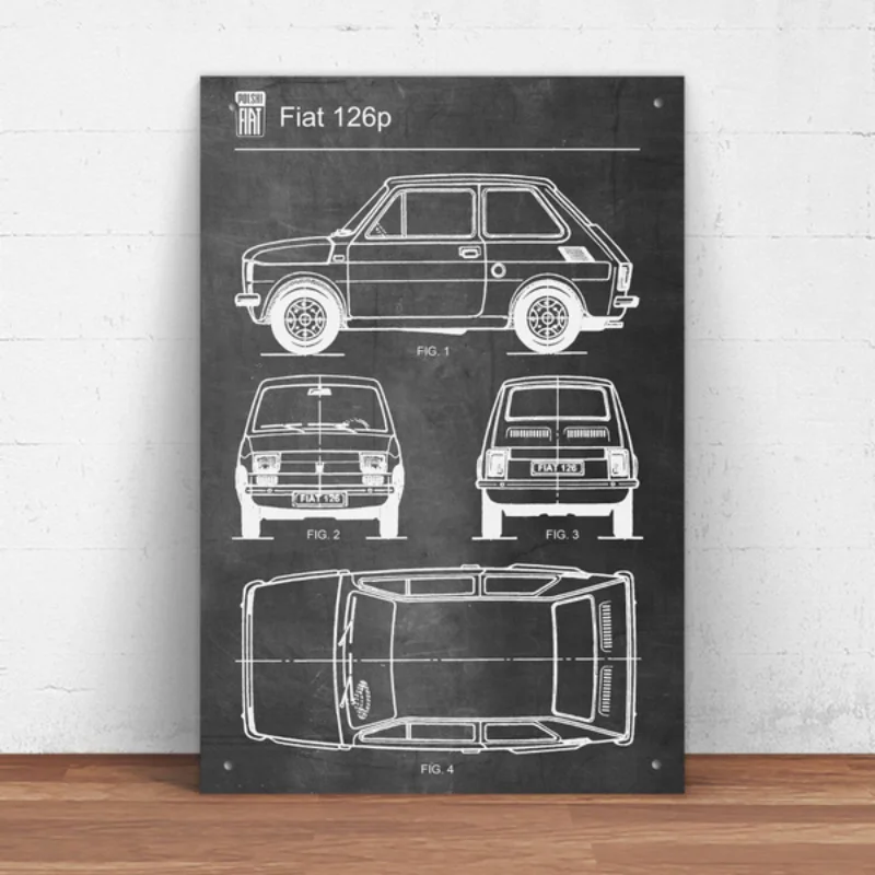 

Fiat 126p Car Metal Tin Sign Pin Up Metal Sign Metal Decor Wall Sign Wall Decor (20cmx30cm) room decoration