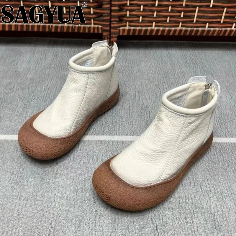 Женские ботильоны на плоской подошве и платформе брендовая кожаная обувь