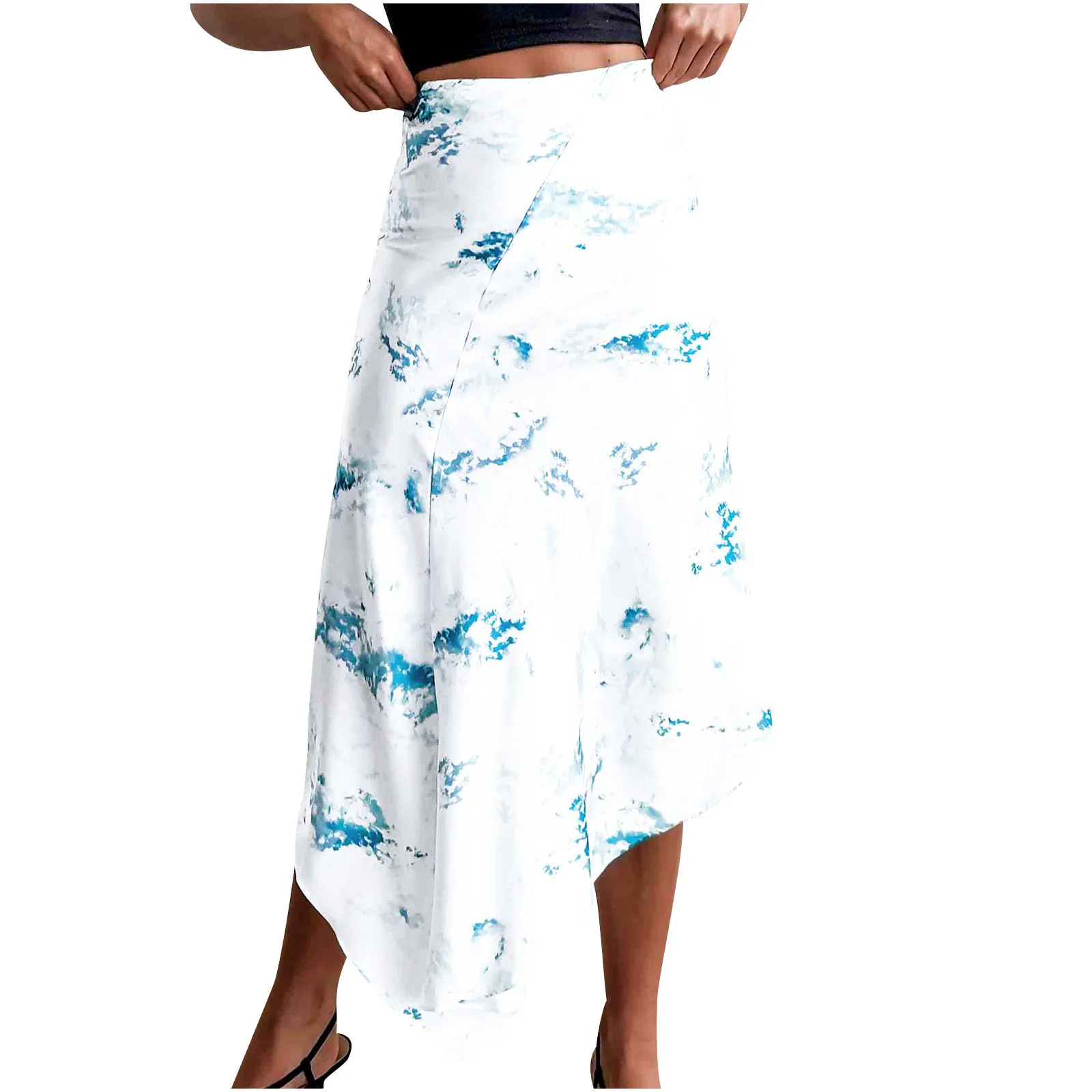 

Midi Slim Split Summer Maxi Asymmetrical Women Casual Skirt Party Print Fashion Skirt