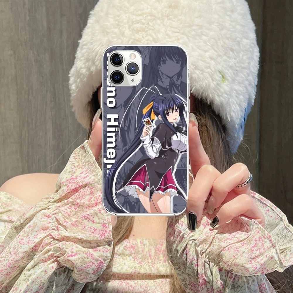 Школьный чехол DXD Akeno для сотового телефона iPhone 15 14 13 12 11 X XR XS 8 Pro Max Plus Mini прозрачный