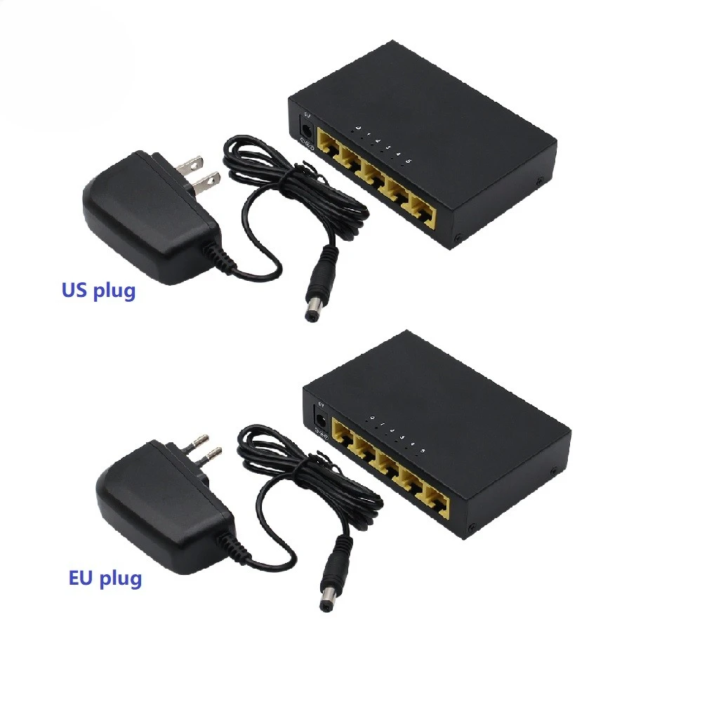 

Сетевой мини-коммутатор с 5 портами 100 Мбит/с, RJ45