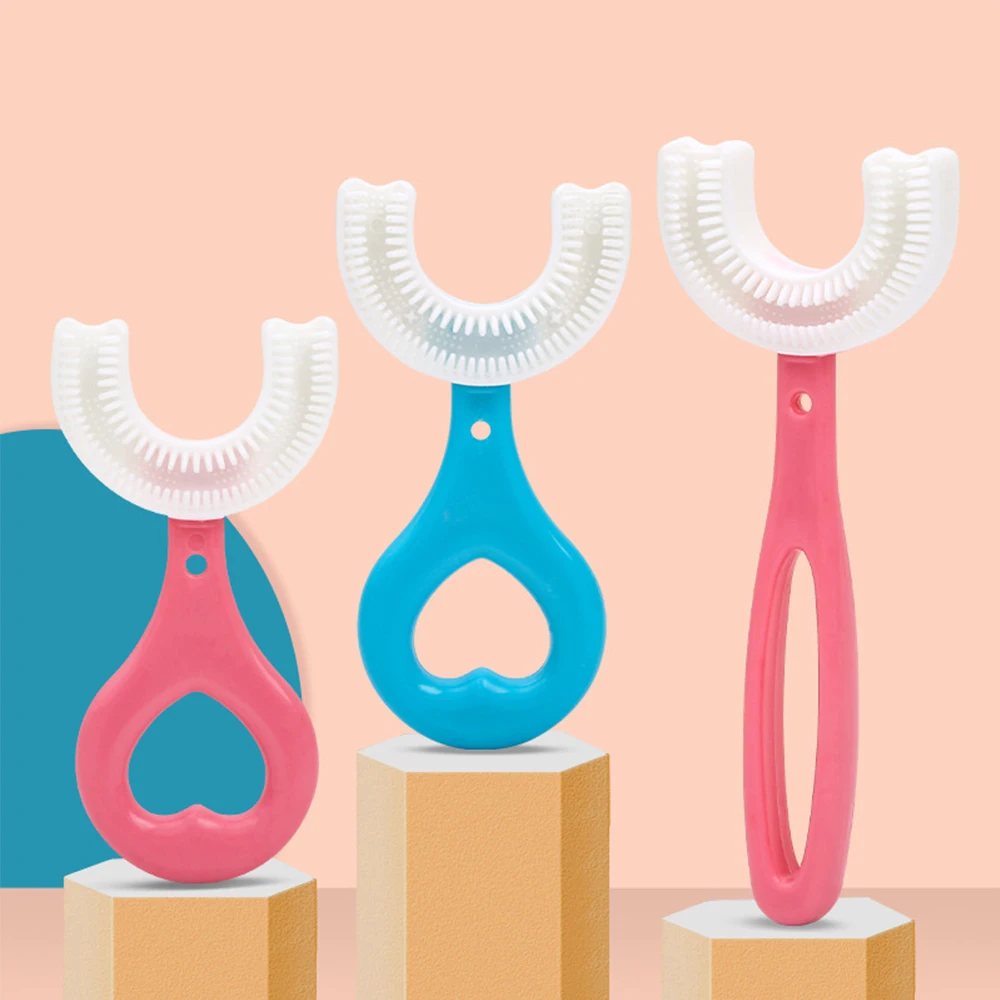 

Baby Toothbrush Children 360 Degree U-shaped Child Toothbrush Teethers Infant Brush Silicone Kids Teeth Oral Care Cleaning