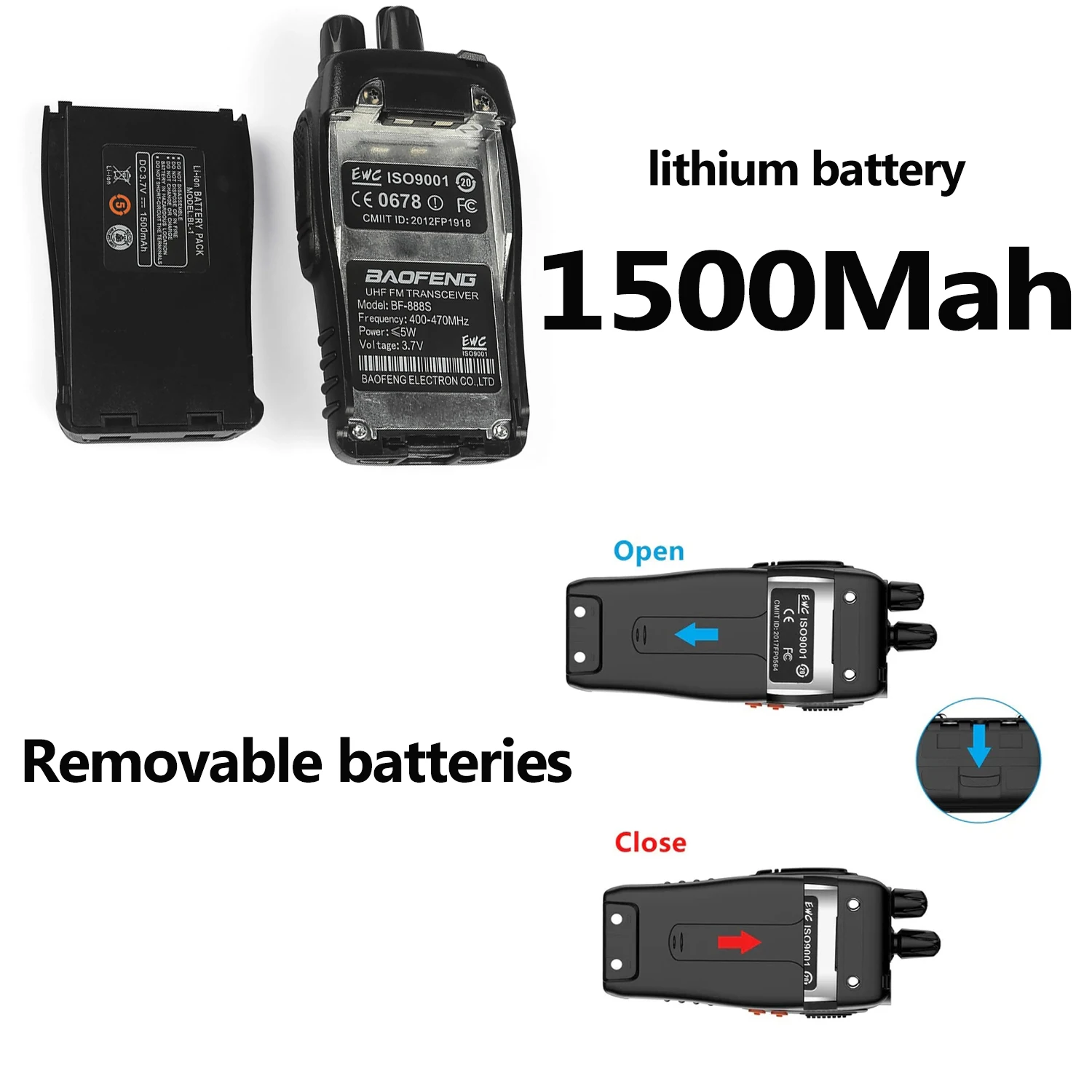 6PACK BAOFENG Walkie Talkie профессиональная 888S двусторонняя радиосвязь дальнего действия