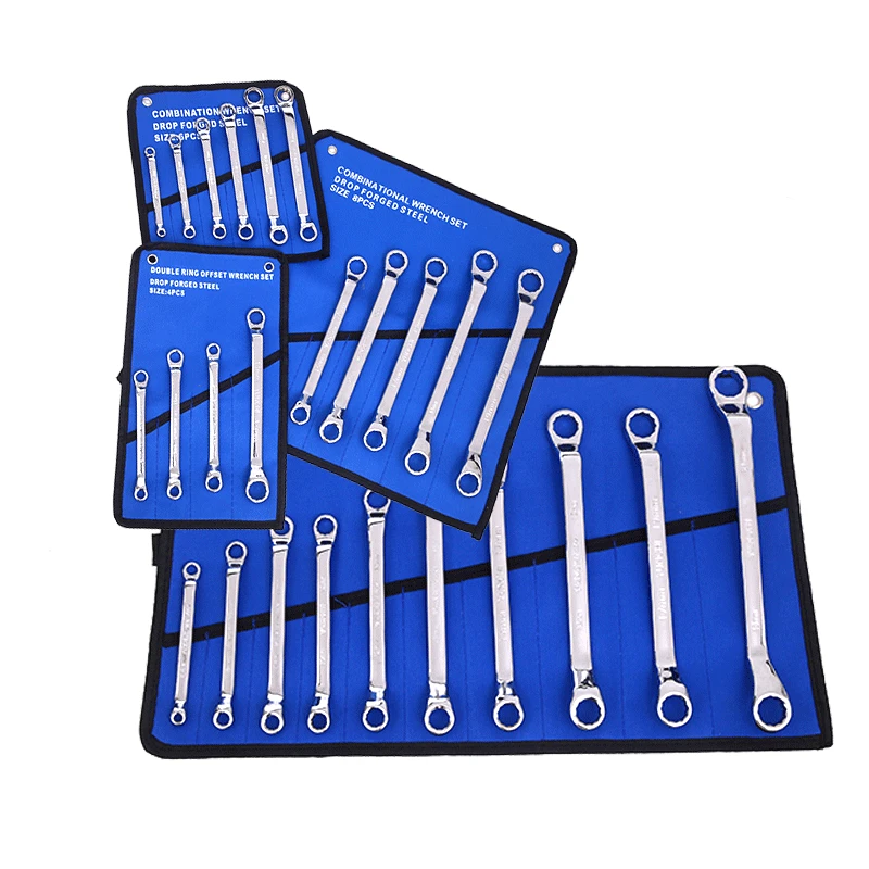 

Metric Box Spanners Set,carbon 45-degree,long Rolling Wrench Steel With Wrench Double Pouch Offset Ring End