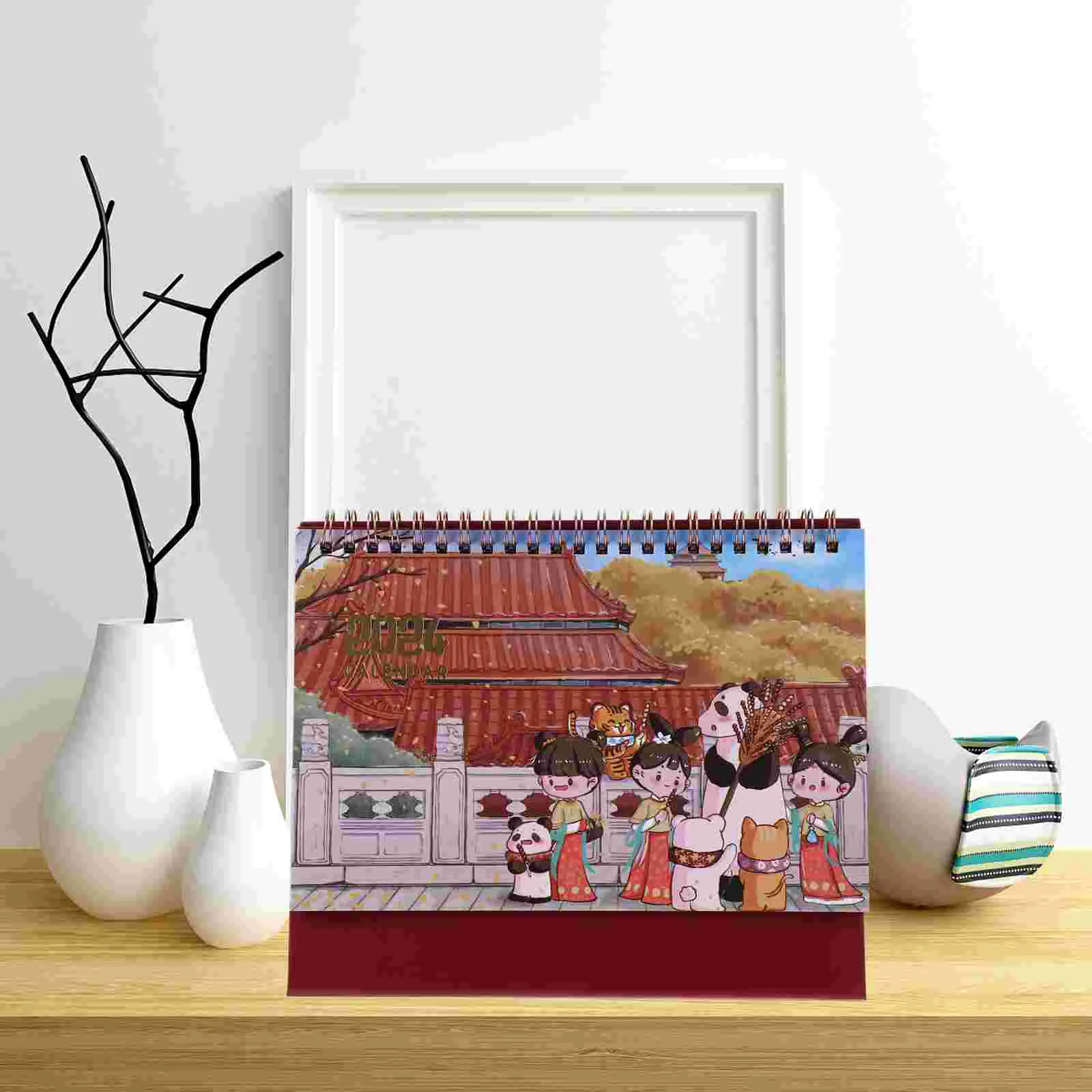 

Desktop Decor Calendar 2024 Plan Fashion Folding Bottom Adornment Office