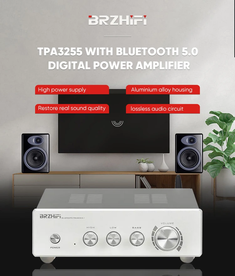 Фото Аудиосистема Hi-Fi 3255-A BT5.0, цифровой усилитель высокой мощности, мини-усилитель класса D 300 Втx2 для стерео домашнего кинотеатра №4