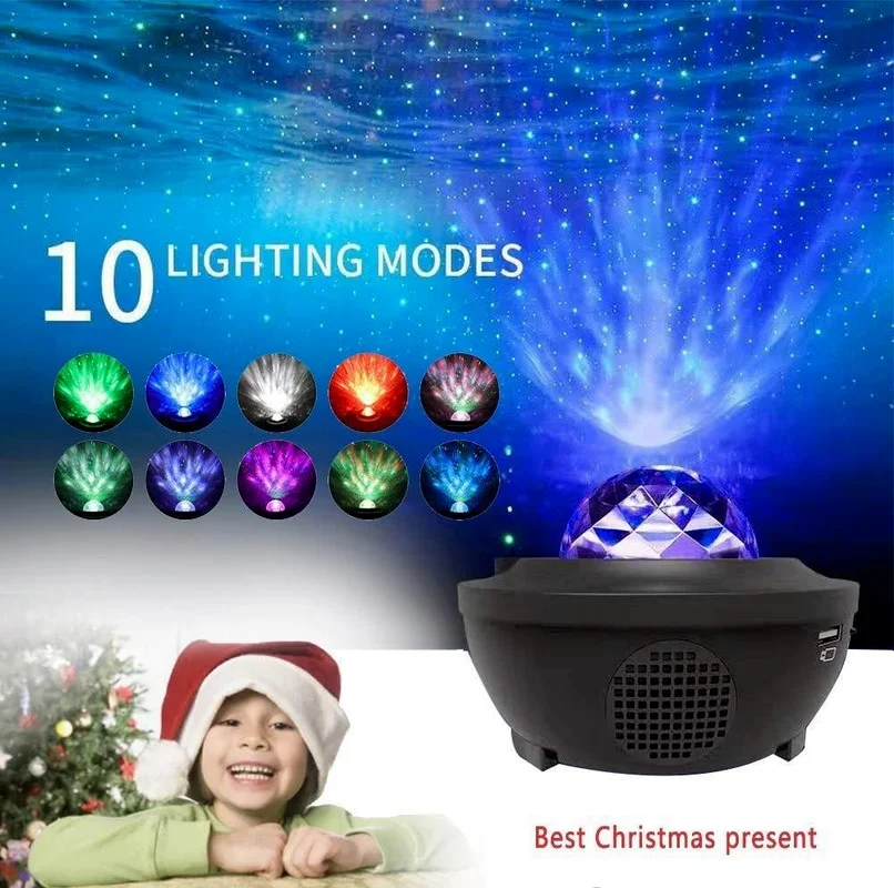 

LED Star Galaxy Projector Ocean Wave Night Light Room Decor Rotate Starry Sky Porjectors Luminaria Decoration Bedroom Lamp Gifts