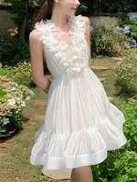 summer elegant sleeveless wedding dress for women fashion one piece lady a line birthday party cothing vestidos