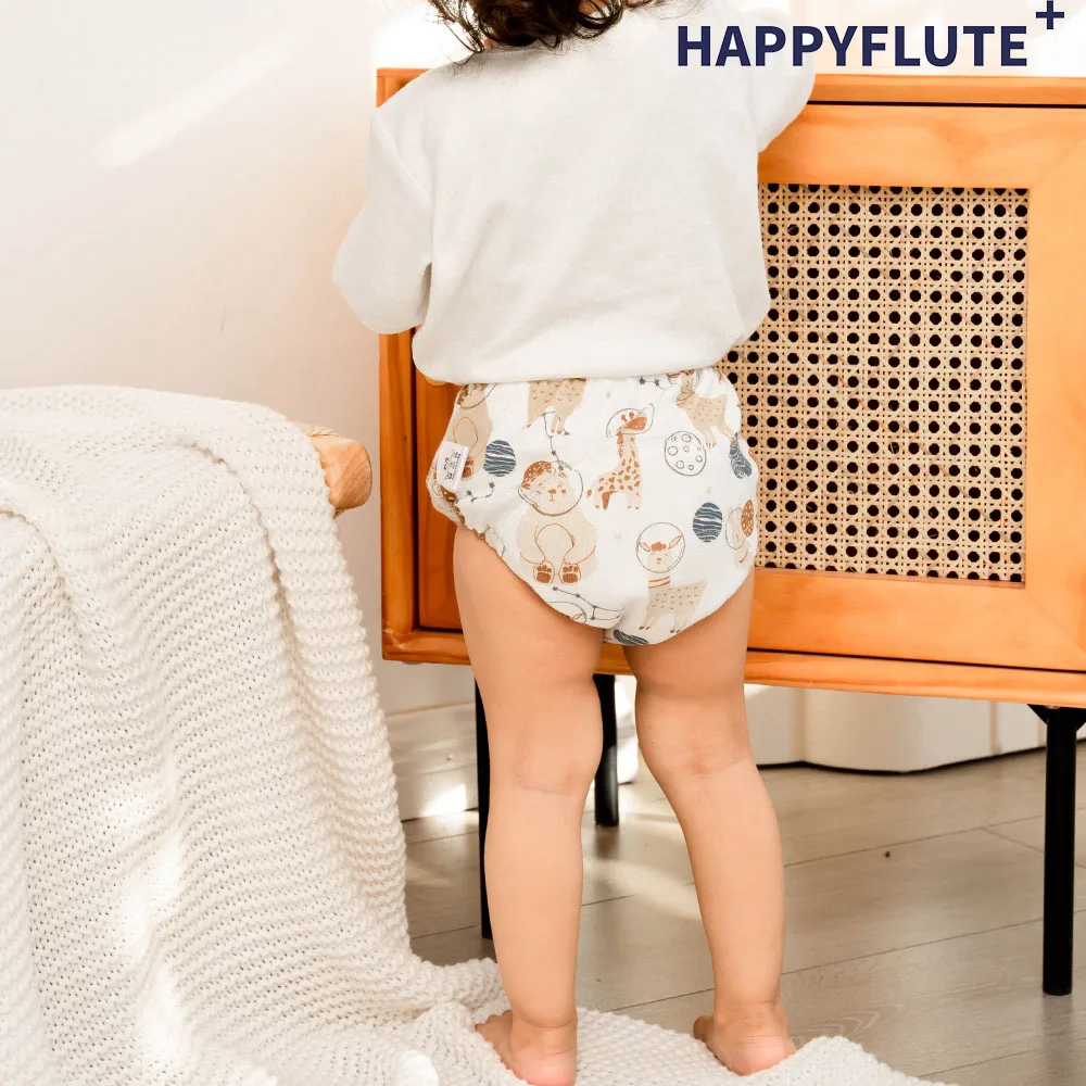 HappyFlute Exclusive 3 PCS Baby Training Pants Washable&Reusable Bamboo Cotton Material Ecological Diapers For Baby