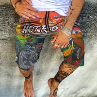 keke mens quick dry summer beach board boxer shorts trunks 2022 fashion 3d motorcycle girl print boardshorts men hip hop short