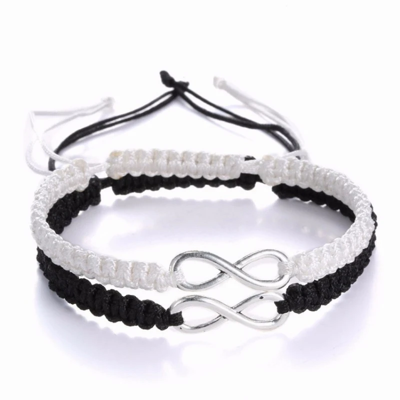 

2pcs Infinity Braided Kit Ribbon Bracelet Friendship Gift Set Friendly Love Couples Bracelet Fashion Jewelry