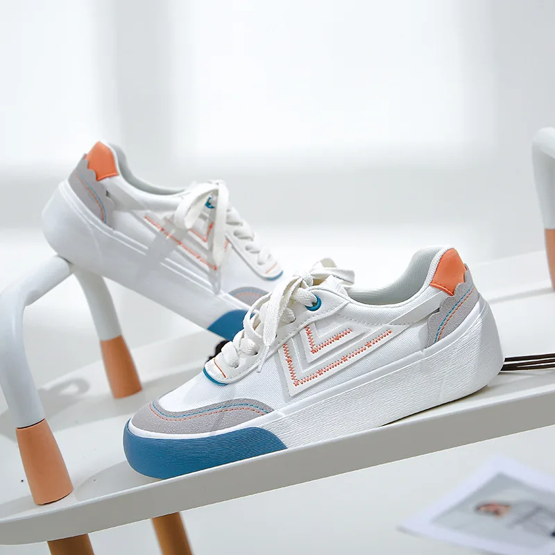 HOPUS Sneakers Women New Mixed-Color Women's Shoes 2022 Trend Comfort Summer Shoe Casual Canvas Platform Shoes Ladies Non-slip