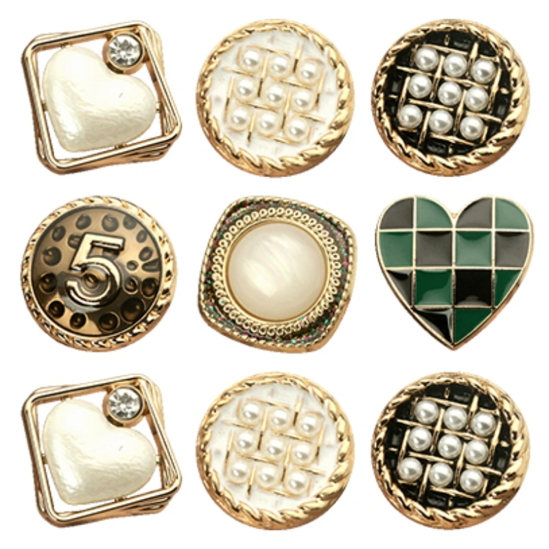 6 шт. Зимний бренд-декор "Сердце" роскошные ювелирные шитьевые золотые пуговицы материал аксессуар для шитья одежды пальто поставки своими руками.