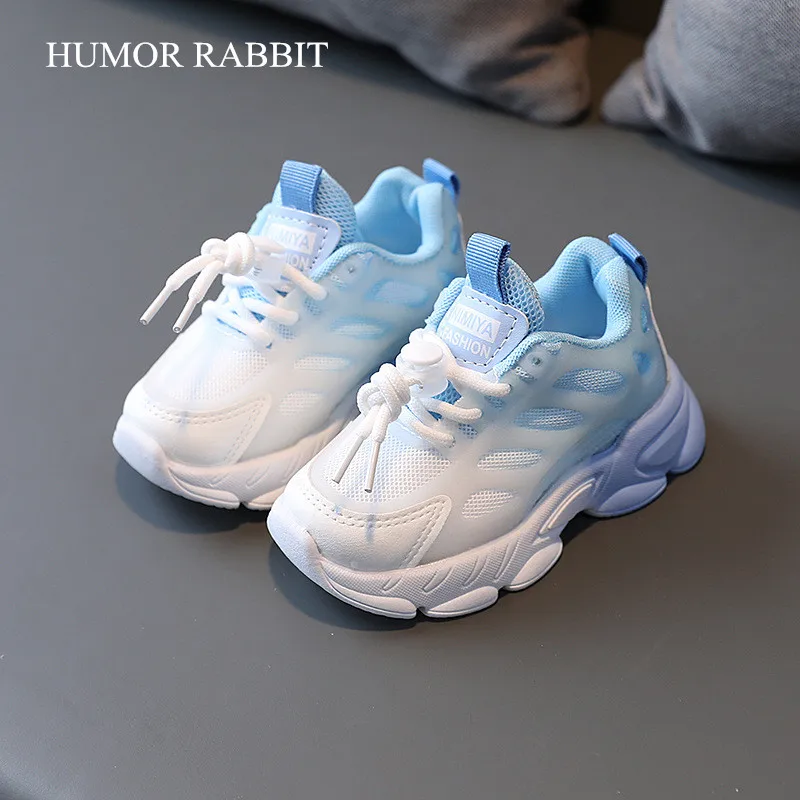 Size 21-30 Children Sports Shoes for Boys Girls Baby Gradient Color Breathable Running Sneakers Kids Footwear From 1 To 6 Years