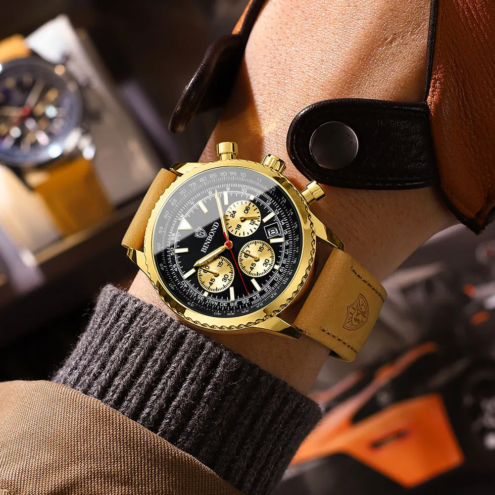 Ультратонкие мужские наручные часы с кожаным ремешком кварцевые