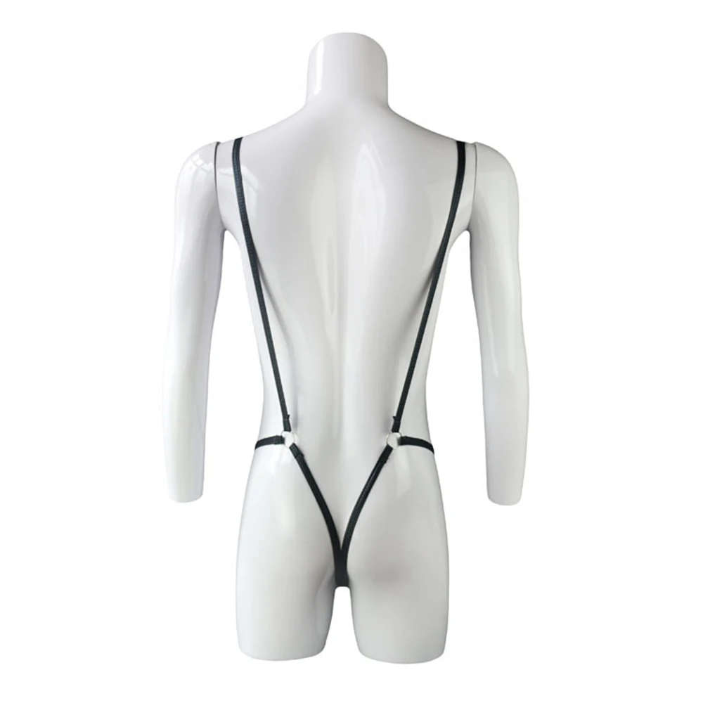 

2022 Men Bodysuit Jockstrap Underwear Lingerie Panties Faux Leather Thong T Pants G String Men's Bikini Bottom Gays Clothes