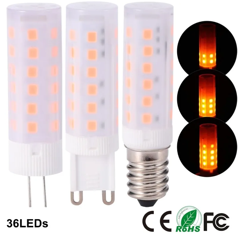 2pcs G4 E14 Flickering Flame Frie Effect LED Bulb DC 12V Corn Light Retro Emulation Fire Flicker Lamp For Holiday Decor