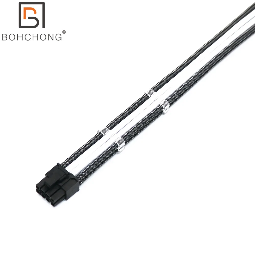 

Custom 18AWG 4mm PET Sleeve Single PCI-E GPU 6+2Pin Male-Female Power Extension Cable Fits PSU Model for Corsair Seasonic Evga