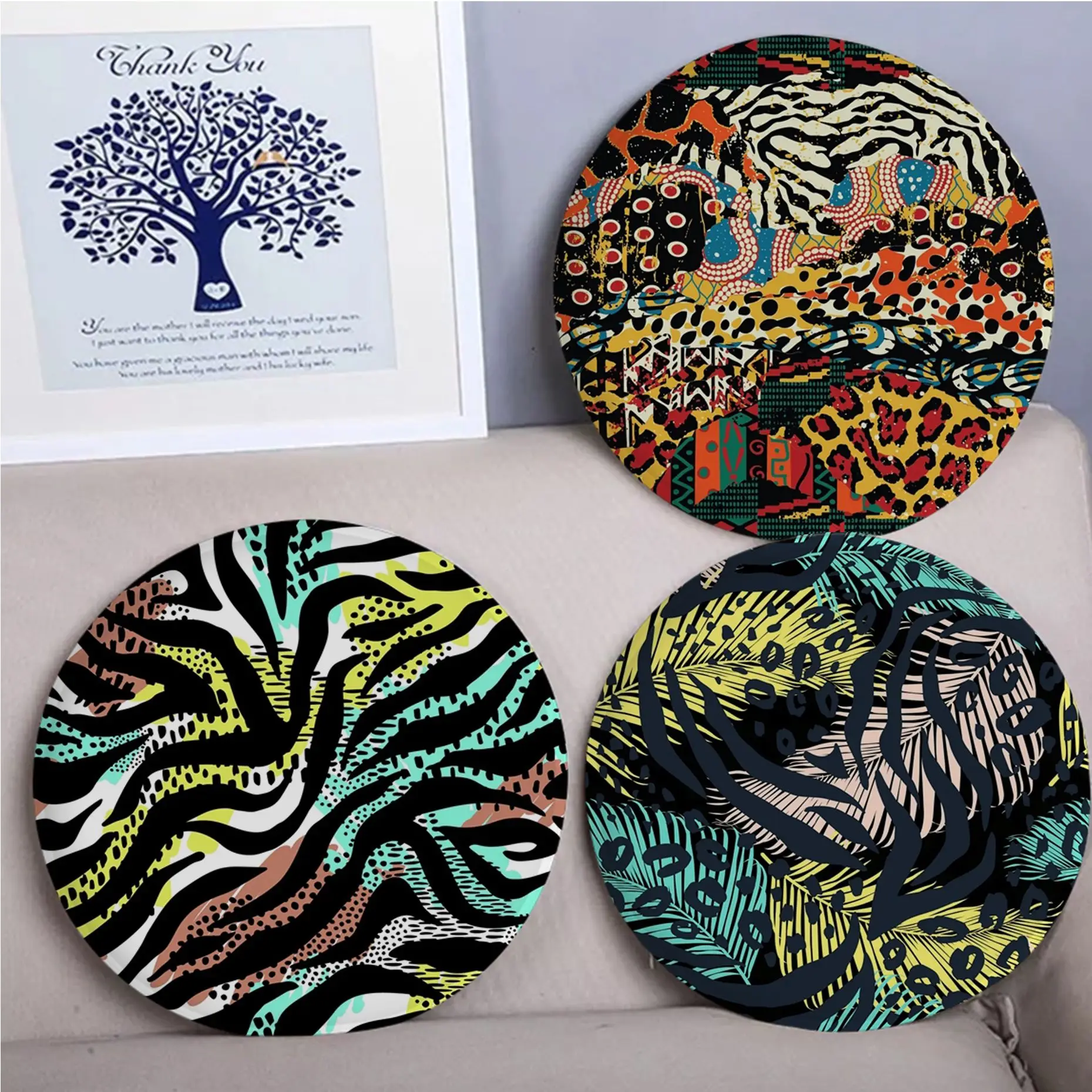 

Leopard Zebra Print Art Chair Mat Soft Pad Seat Cushion For Dining Patio Home Office Indoor Outdoor Garden Cushions Home Decor
