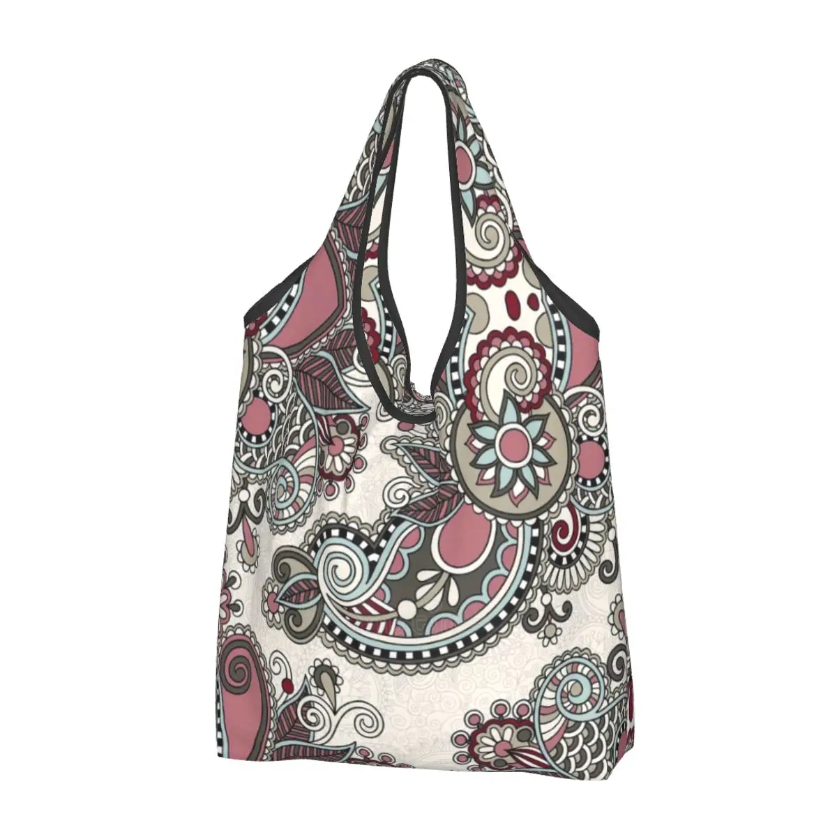 

Custom Mandala Flower Deanfun Colorful Shopping Bag Women Portable Big Capacity Grocery Tote Shopper Bags