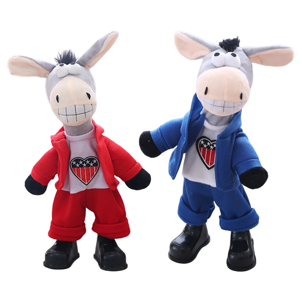 

Lovely Donkey Plush Shake Swing Dancing Singing Doll Animated Toys Bookshelf Table Top Ornament Kids Birthday Gift Party Favors
